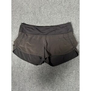 Lululemon Speed‎ Shorts Womens 6 Black Pockets Running Gym Yoga Training 3"
